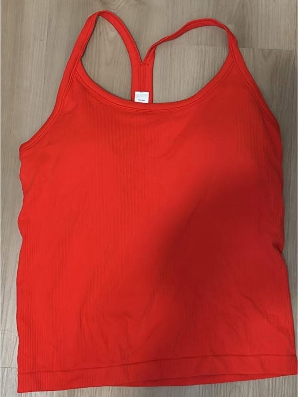Red Ribbed Racerback Tank Top